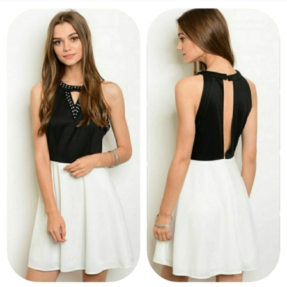 Black white dress